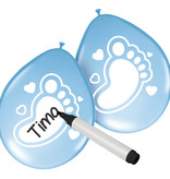 Beschrijfbare Ballonnen Baby Blauw (6st)