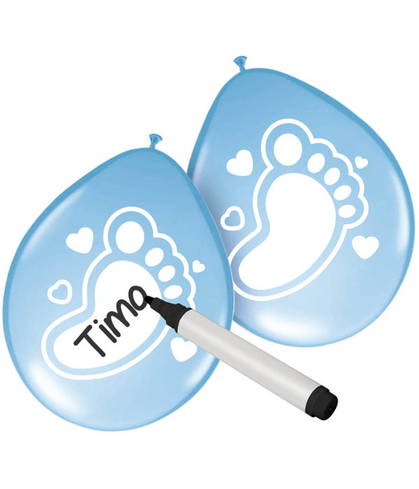 Beschrijfbare Ballonnen Baby Blauw (6st)