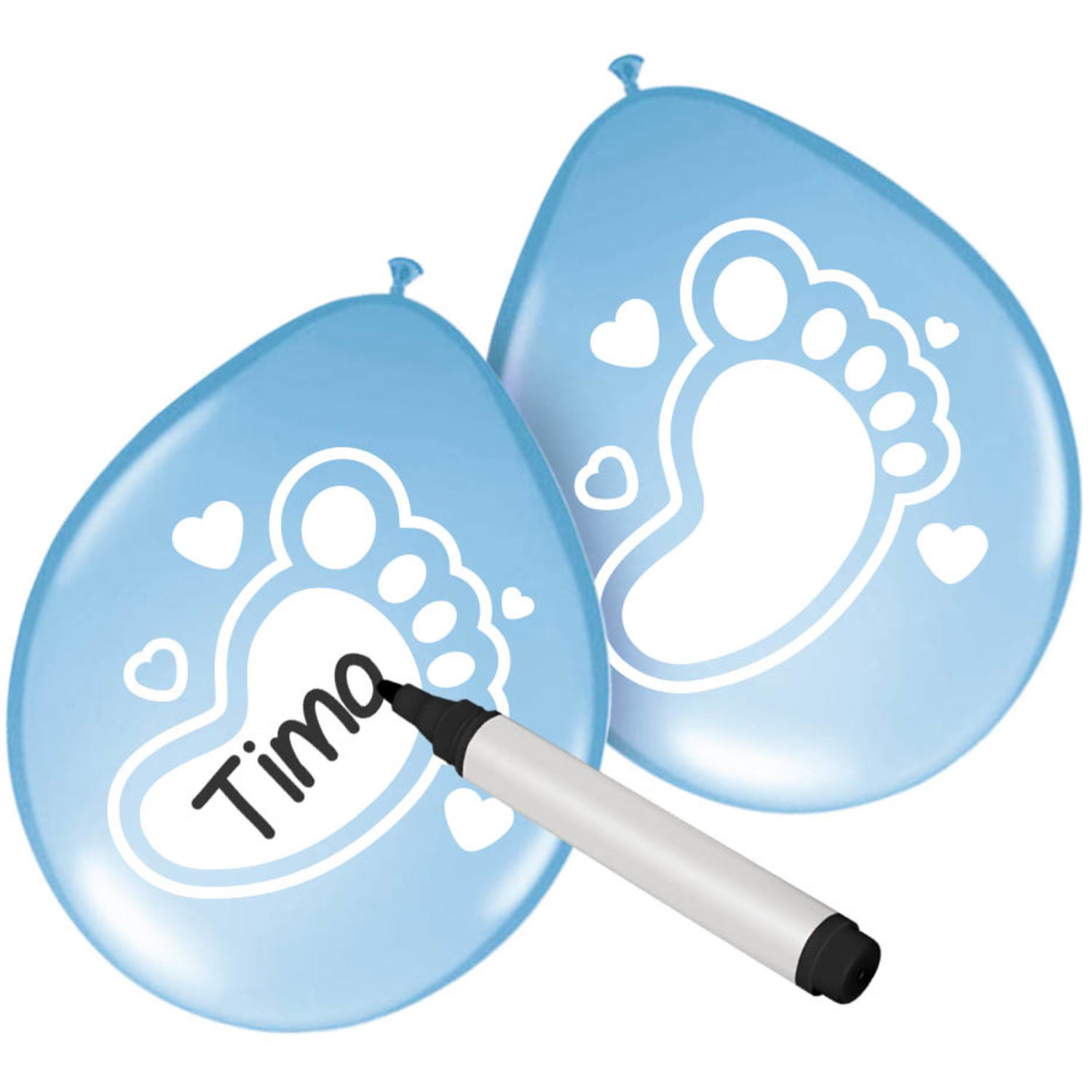 Beschrijfbare Ballonnen Baby Blauw (6st) afbeelding