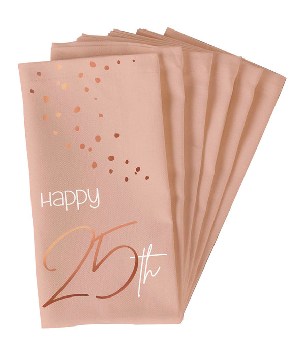 Servetten 25 Jaar Elegant Blush (10st)