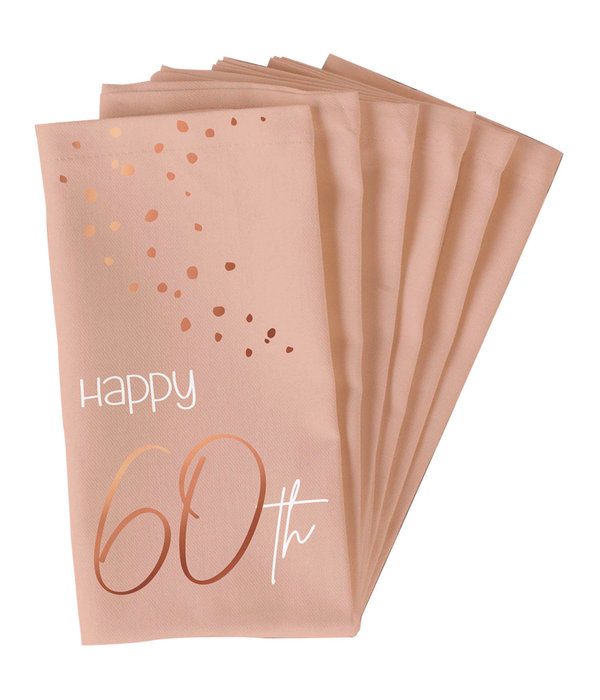 Servetten 60 Jaar Elegant Blush (10st)