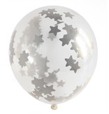 Confetti Ballonnen Zilveren Sterren Met Tassel (3st)