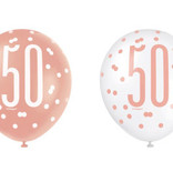 Ballonnen 50 Jaar Rosé Goud Glitz (6st)