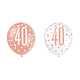Ballonnen 40 Jaar Rosé Goud Glitz (6st)