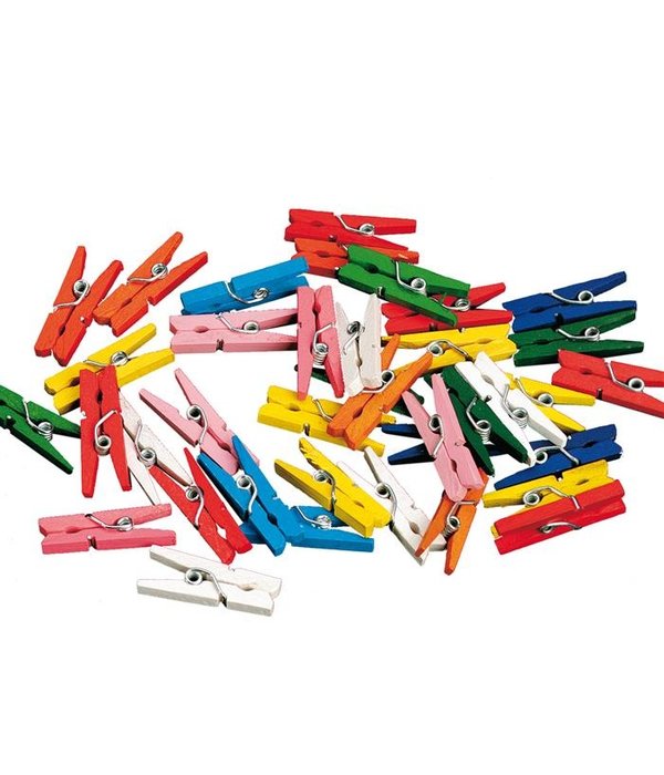 Miniknijpers Hout Multikleur (20st)