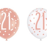 Ballonnen 21 Jaar Rosé Goud Glitz (6st)