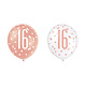 Ballonnen 16 Jaar Rosé Goud Glitz (6st)