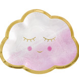 Feestbordjes Wolkjes Roze Meisje (8st)