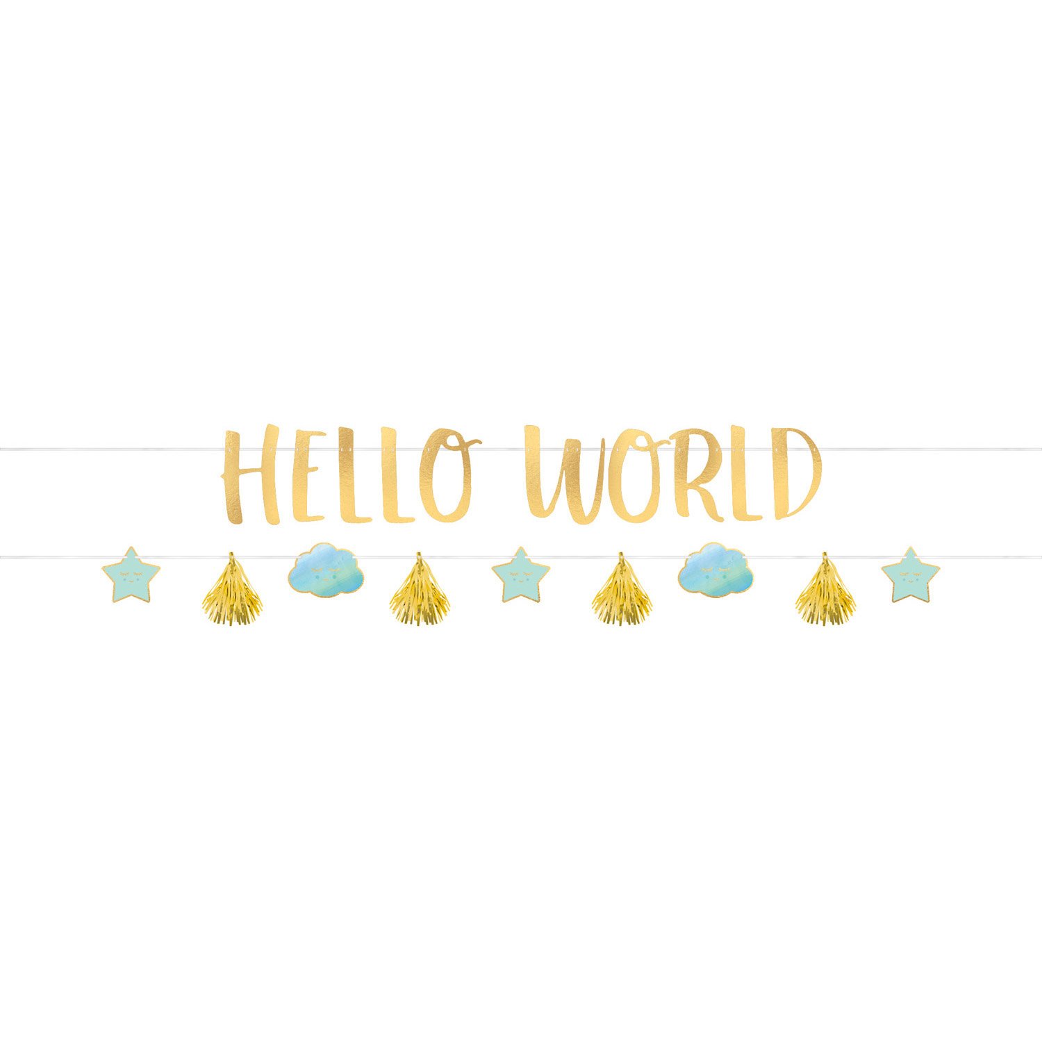 2 Slingers Hello World Blauw/Goud