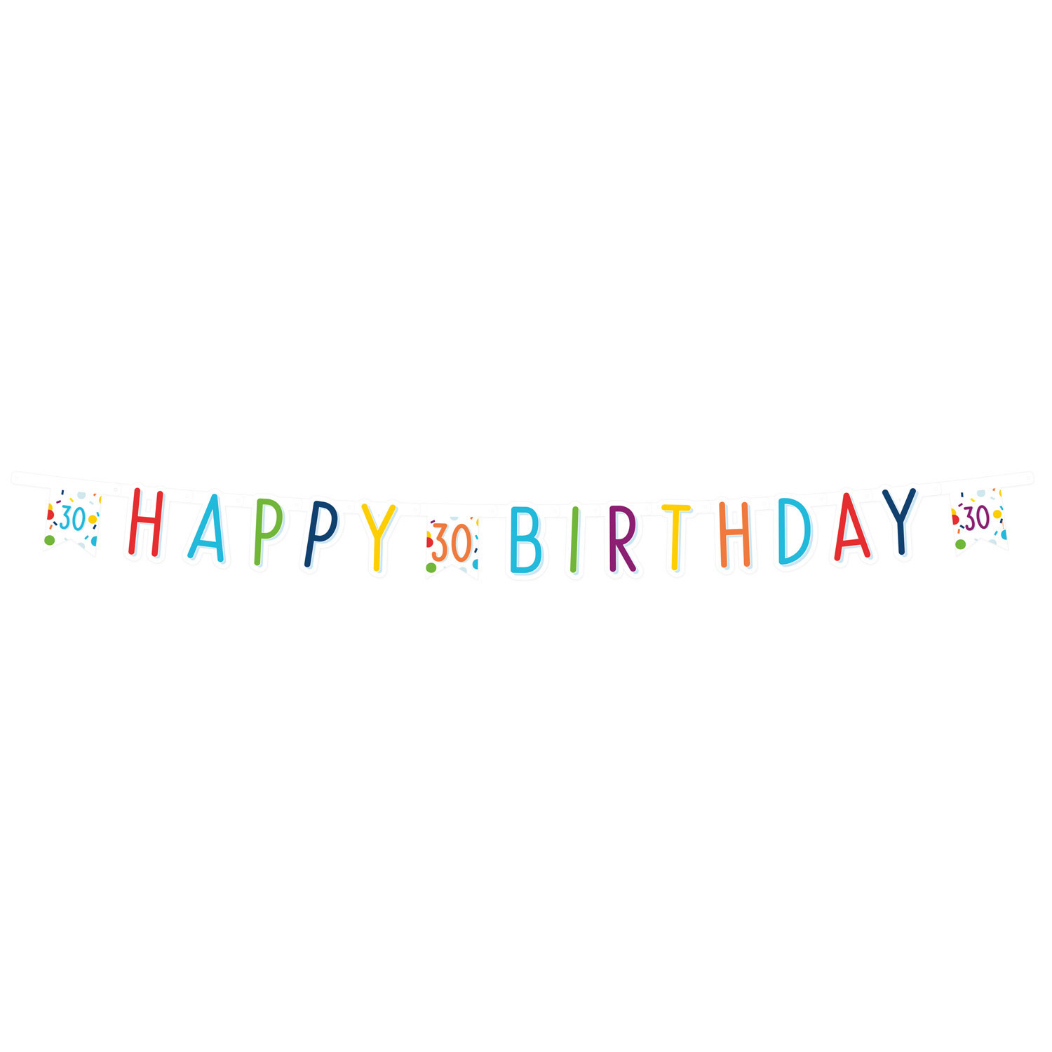 Letterbanner 30 Jaar Happy Birthday Confetti