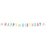 Letterbanner 21 Jaar Happy Birthday Confetti