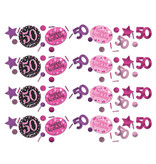 Tafelconfetti 50 Jaar Sparkling Pink (34gr)