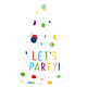 Feesthoedjes Let's Party Confetti (8st)