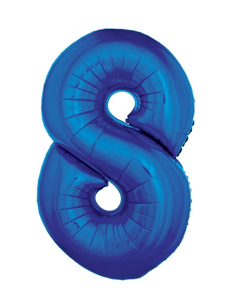 Folieballon Blauw Cijfer &apos;8&apos; Groot afbeelding