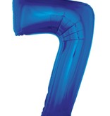 Folieballon Blauw Cijfer '7' Groot