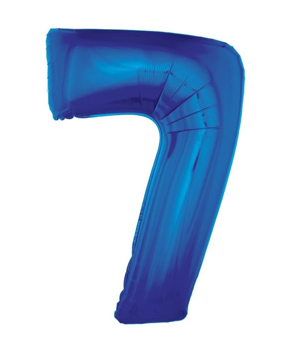 Folieballon Blauw Cijfer '7' Groot