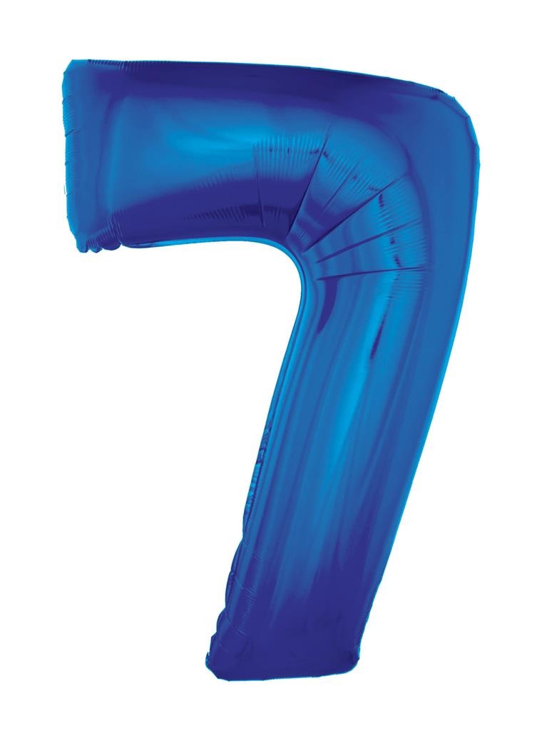 Folieballon Blauw Cijfer &apos;7&apos; Groot afbeelding