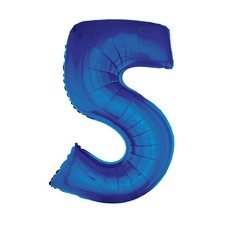 Folieballon Blauw Cijfer '5' Groot