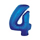 Folieballon Blauw Cijfer '4' Groot