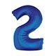 Folieballon Blauw Cijfer '2' Groot