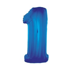 Folieballon Blauw Cijfer '1' Groot