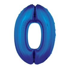 Folieballon Blauw Cijfer '0' Groot