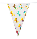 Folievlaggenlijn gekleurde eenhoorns (4m)