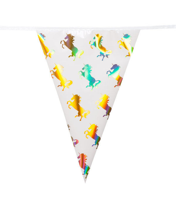 Folievlaggenlijn gekleurde eenhoorns (4m)