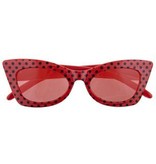 Rock 'n Roll Bril Rood/Zwart Stippen