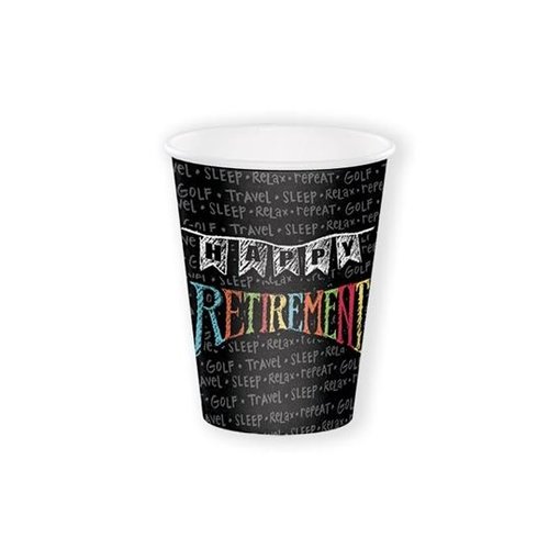 Drinkbekers Pensioen 'Happy Retirement' (8st)