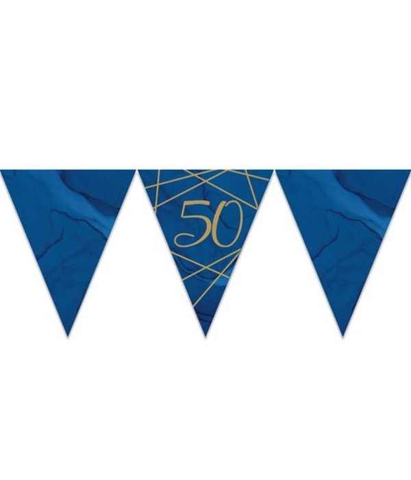 Vlaggenlijn 50 Jaar Navy Blauw/Goud - 3,7m