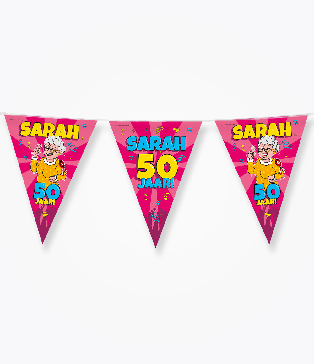 Vlaggenlijn 50 Jaar Sarah Cartoon (10m) afbeelding