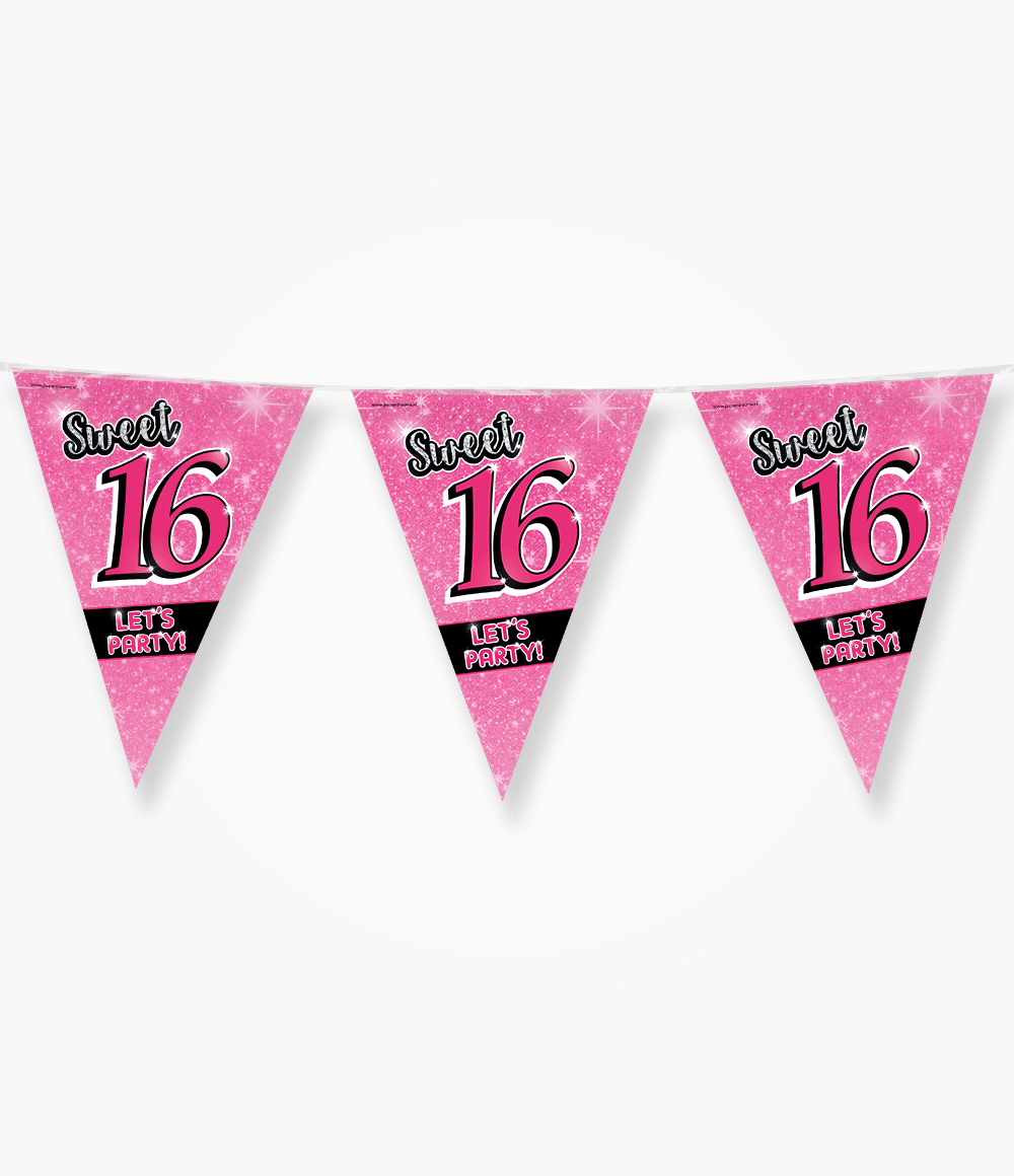 Sweet 16 Vlaggenlijn Roze (10m) afbeelding