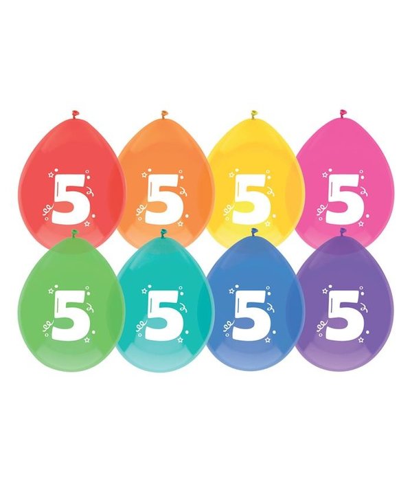 Ballonnen 5 Jaar Kleurenmix