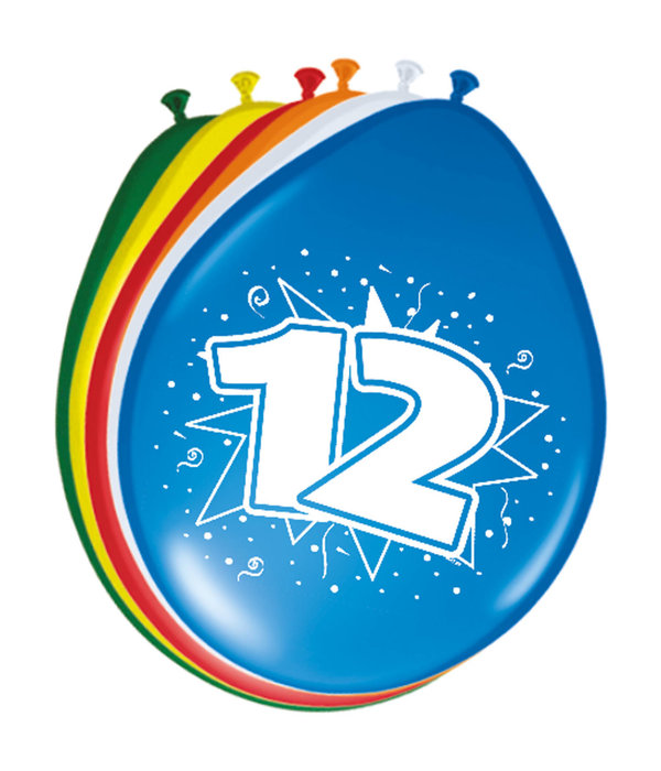 12 Jaar Ballonnen 30cm (8st)