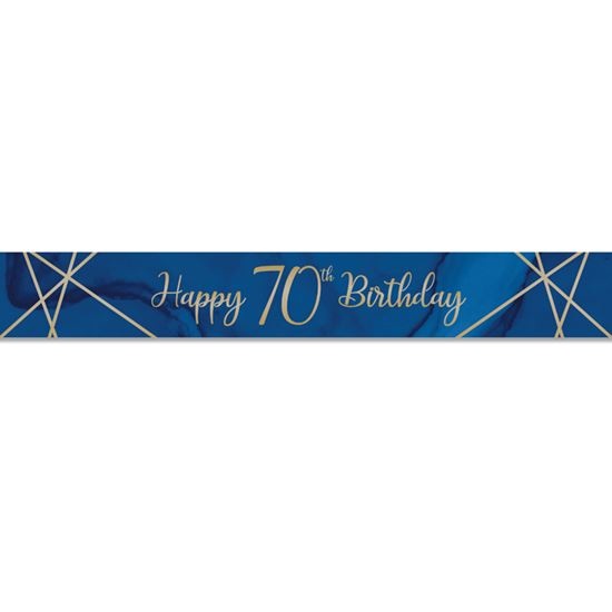 Foliebanner 70 jaar Navy Blauw/Goud (275cm) afbeelding