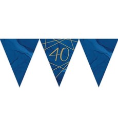 Vlaggenlijn 40 jaar Navy/Goud (3,7m)