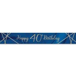 Foliebanner 40 jaar Navy Blauw/Goud (275cm)