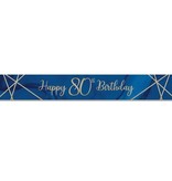Foliebanner 80 Jaar Navy Blauw/Goud (275cm)