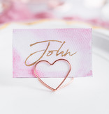 Plaatskaarthouders Roségoud Hartvormig (10st)