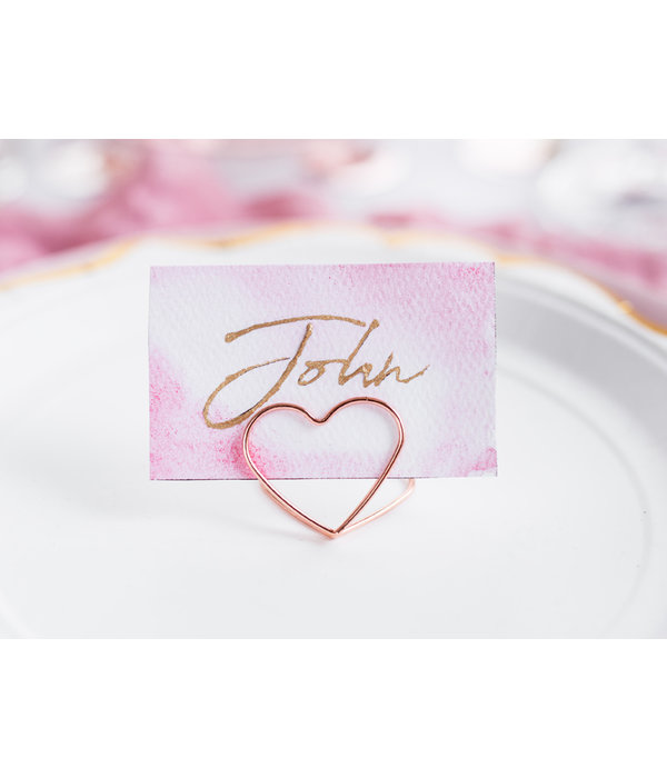 Plaatskaarthouders Roségoud Hartvormig (10st)