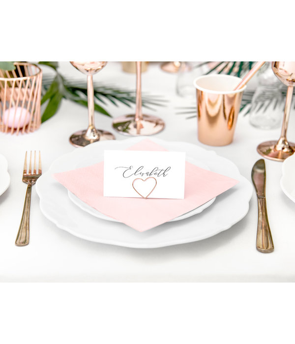 Plaatskaarthouders Roségoud Hartvormig (10st)