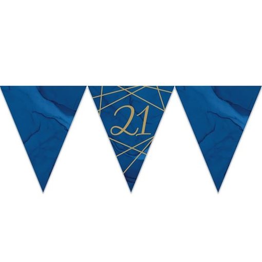 Vlaggenlijn 21 Jaar Navy/Goud - 3,7m