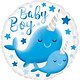 Folieballon Baby Boy Narwal (43cm)