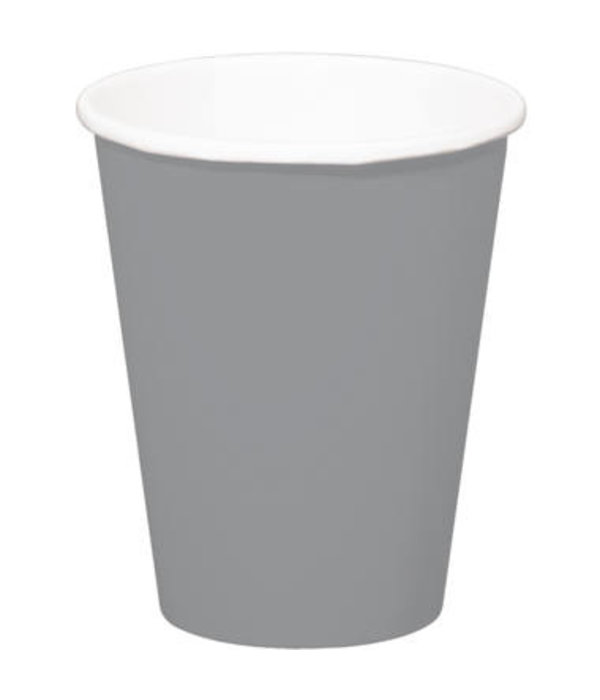 Zilverkleurige bekers 350ml (8st)