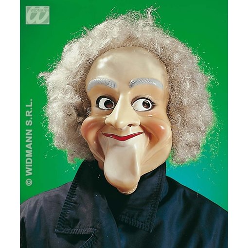 Masker oude man met haar en grote kin