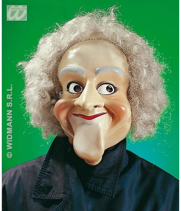 Masker oude man met haar en grote kin