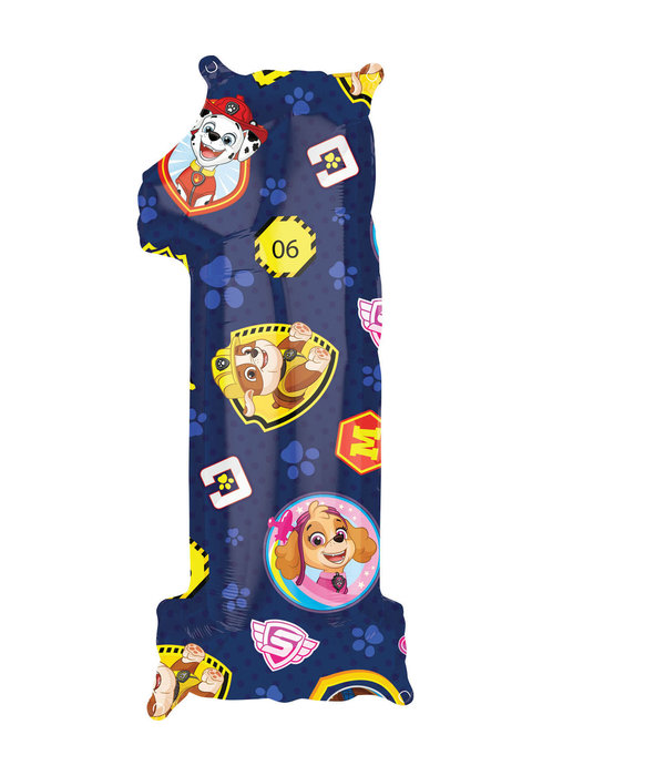Paw Patrol Cijferballon '1' (66cm)