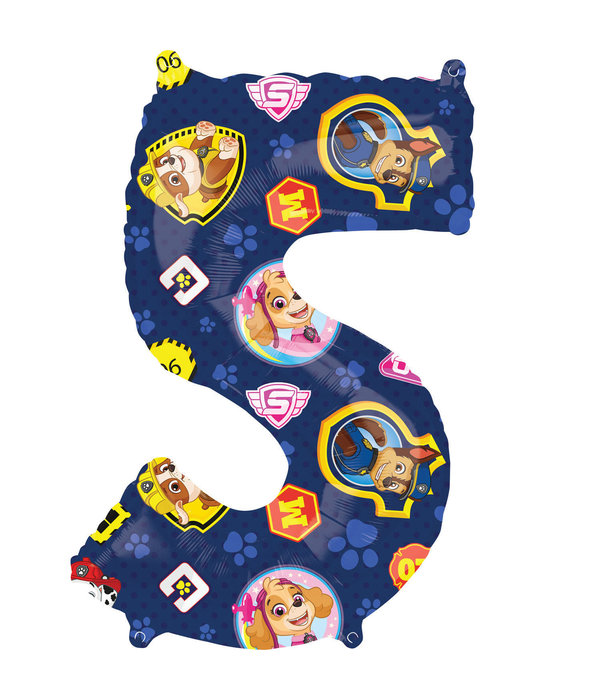 Paw Patrol Cijferballon '5' (66cm)
