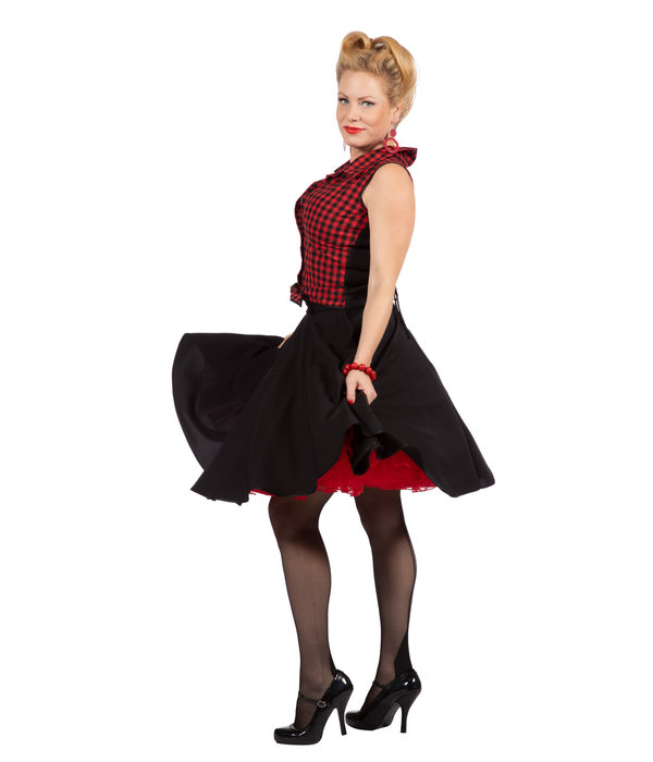 Rockabilly Kostuum Jaren 50 Rizzo Rood/Zwart